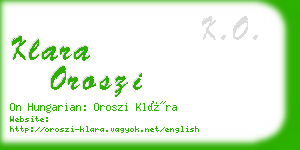 klara oroszi business card